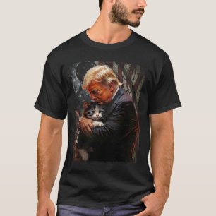 Trump umarmt eine orange Katze 2024 und macht Katz T-Shirt