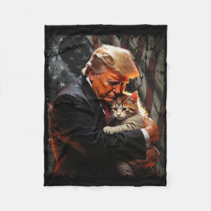 Trump umarmt eine orange Katze 2025 Katzen sicher Fleecedecke