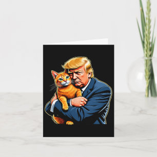 Trump umarmt orange Katze Lustig 2024 Wahl Meme  Karte