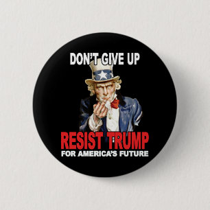 Trump Uncle Sam Middle Finger - Anti Trump Button