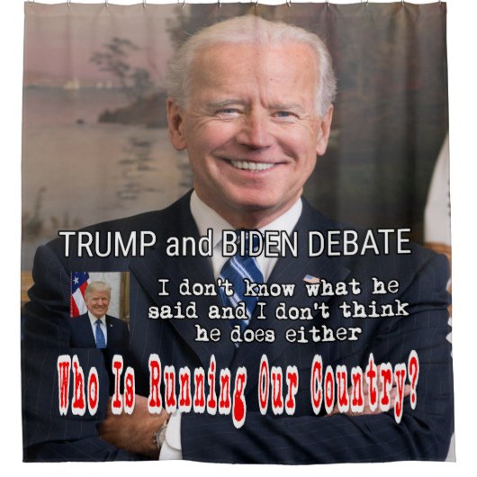 Trump und Biden-Debatte Duschvorhang (Vorderseite)