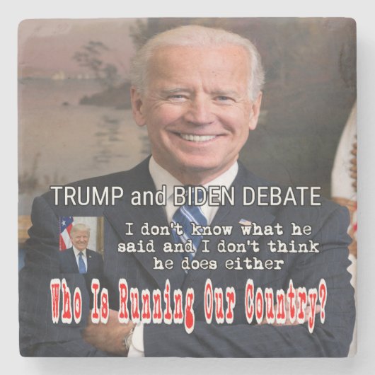 Trump und Biden-Debatte Steinuntersetzer (Vorderseite)