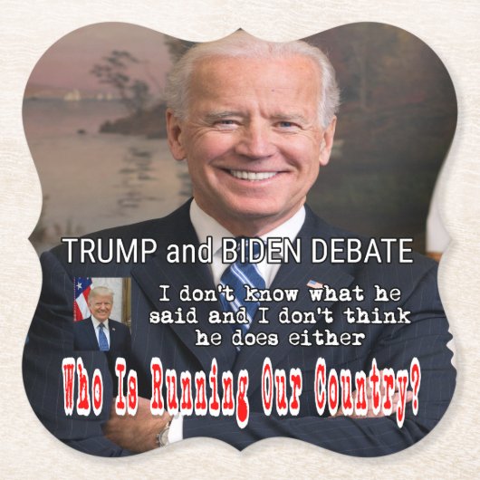 Trump und Biden-Debatte Untersetzer (Vorderseite)