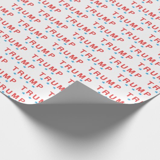 TRUMP und blaue Sternenumrandungspapier Geschenkpapier (Ecke)