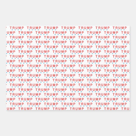 TRUMP- und Blue Stars Wrapping Paper Sheets Geschenkpapier Set (Vorderseite 2)