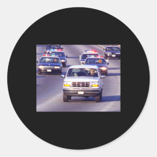 Trump und dicker Vance Polizeiauto Jagd auf Oma Me Runder Aufkleber