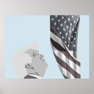Trump und die amerikanische Flagge Poster
