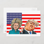 Trump und die Hillary Karikatur Postkarte (Vorne/Hinten)