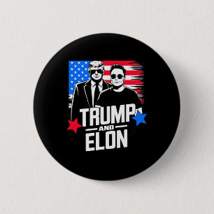 Trump und Elon 2024 Präsidentschaftswahl Amerikane Button