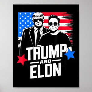Trump und Elon 2024 Präsidentschaftswahl Amerikane Poster