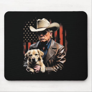 Trump und Golden Retriever Hund, Amerikanische Fla Mousepad