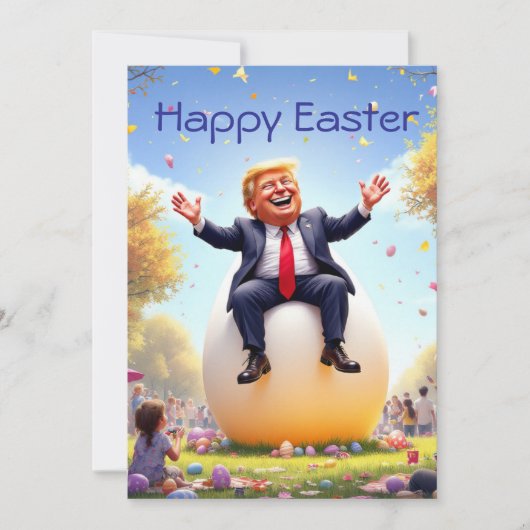 Trump und großes Ei Feiertagskarte (Vorderseite)