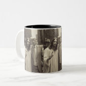 Trump und Jesus-Tasse Zweifarbige Tasse (Vorderseite Links)