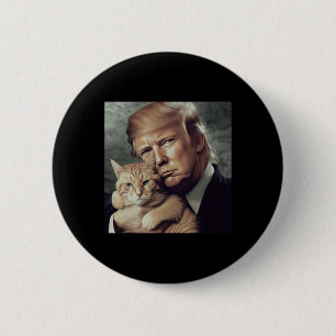 Trump und Katze - Funny Trump Cat Meme Button