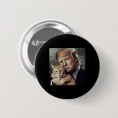 Trump und Katze - Funny Trump Cat Meme Button (Vorne & Hinten)