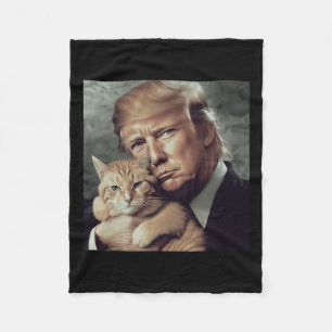 Trump und Katze - Funny Trump Cat Meme Fleecedecke