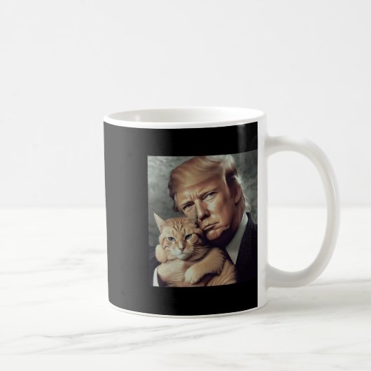 Trump und Katze - Funny Trump Cat Meme Kaffeetasse (Rechts)