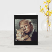 Trump und Katze - Funny Trump Cat Meme Karte (Gelbe Blume)