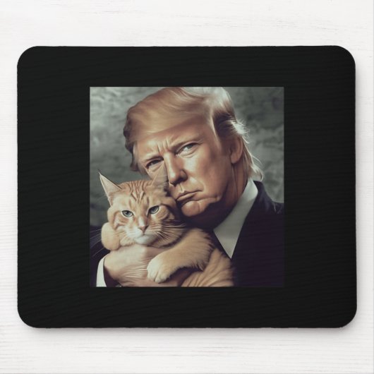 Trump und Katze - Funny Trump Cat Meme Mousepad (Vorne)
