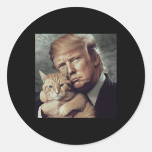 Trump und Katze - Funny Trump Cat Meme Runder Aufkleber