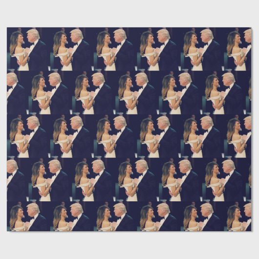 Trump und Melania Dancing - Trump 2020 Geschenkpapier (Flach)