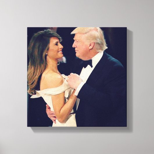 Trump und Melania tanzen Leinwanddruck (Vorderseite)
