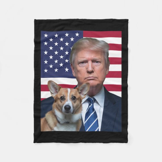 Trump und Pembroke walish Corgi Dog USA Flag Elect Fleecedecke (Vorderseite)