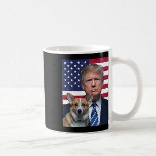 Trump und Pembroke Welsh Corgi Hund USA-Flagge Wah Kaffeetasse