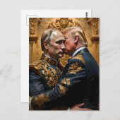 Trump und Putin Embrace Postkarte (Vorne/Hinten)