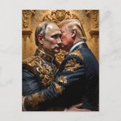 Trump und Putin Embrace Postkarte (Vorderseite)