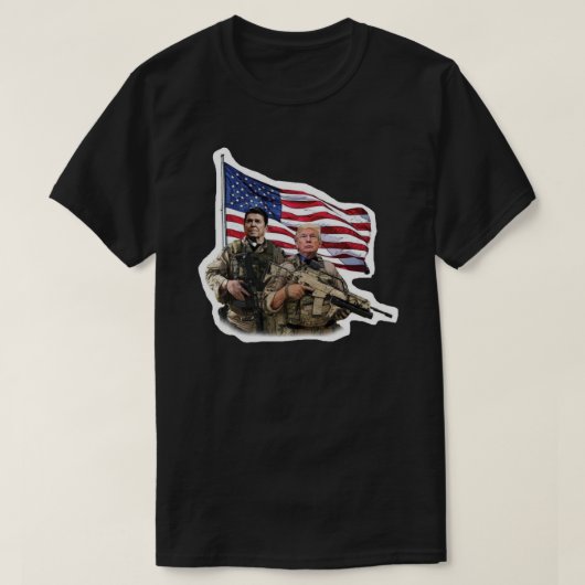 Trump und Reagan Military 2020 Sticker T-Shirt (Design vorne)