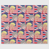 Trump und Theresa Wrapping Paper Geschenkpapier (Flach)