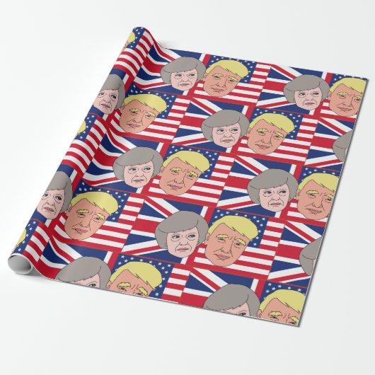 Trump und Theresa Wrapping Paper Geschenkpapier (Ungerollt)