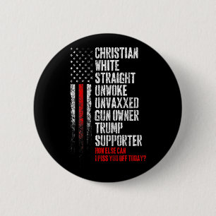 Trump Unterstützer Christlicher White Straight Unw Button