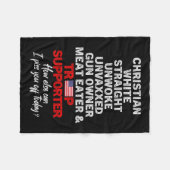 Trump Unterstützer Christlicher White Straight Unw Fleecedecke (Vorderseite (Horizontal))