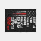 Trump Unterstützer Christlicher White Straight Unw Fleecedecke (Vorderseite (Horizontal))