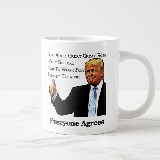 Trump unterstützt als großer Boss Jumbo-Tasse (Rechts)