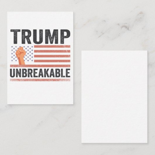 Trump: Unzerbrechliche US-Fahne des Präsidenten Tr Begleitkarte (Vorne/Hinten)