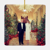 Trump US-Präsident White House Christmas Metal Orn Keramikornament (Rückseite)