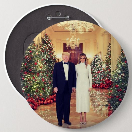 Trump US-Präsident White House Weihnachten Button (Vorne & Hinten)