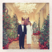 Trump US-Präsident White House Weihnachten Glasuntersetzer (Vorderseite)