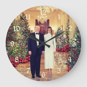 Trump US-Präsident White House Weihnachten Grosskl Große Wanduhr