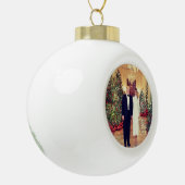 Trump US-Präsident White House Weihnachten Keramik Kugel-Ornament (Links)