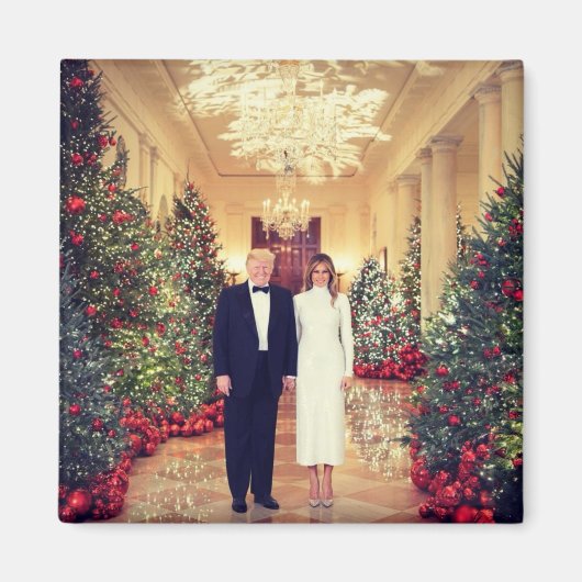 Trump US-Präsident White House Weihnachten Magnet (Vorne)