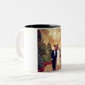 Trump US-Präsident White House Weihnachten Zweifarbige Tasse (Vorderseite Links)