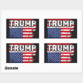 Trump USA Flaggensticker Politischer Cooler Sticke Rechteckiger Aufkleber (Blatt)