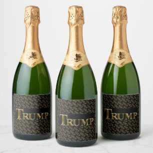 TRUMP USA GOLD SCHAUMWEINETIKETT