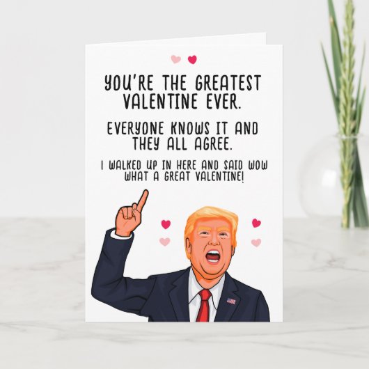Trump Valentine Sie sind die Bestste Valentine all Karte (Vorderseite)
