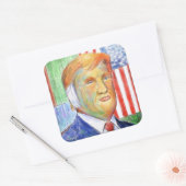 Trump Van Gogh Quadratischer Aufkleber (Umschlag)