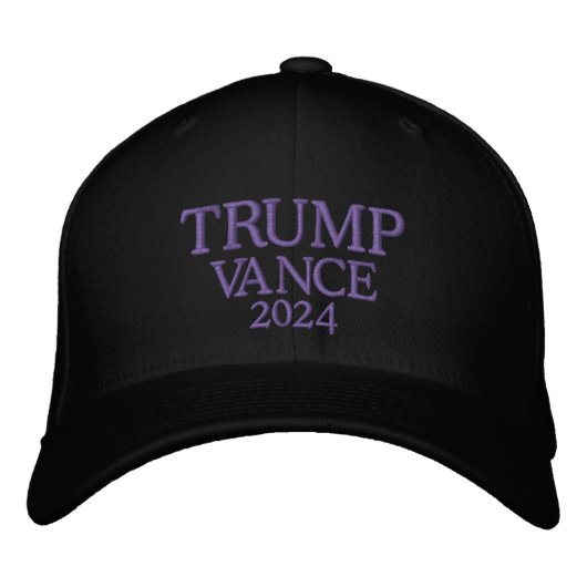 Trump Vance 2024 Black Bestickte Baseballkappe (Vorderseite)